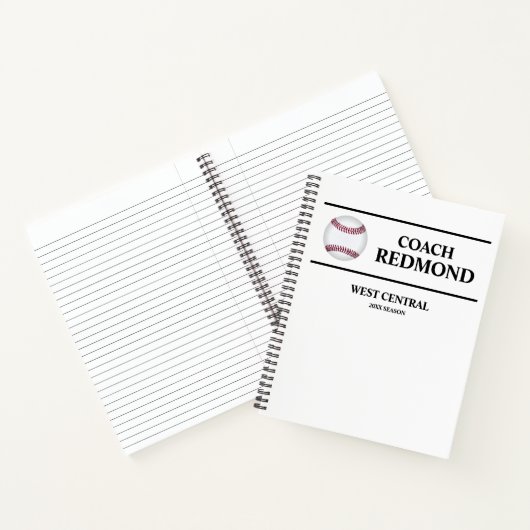Baseball Coach Spiral Notitieboek (Binnen)