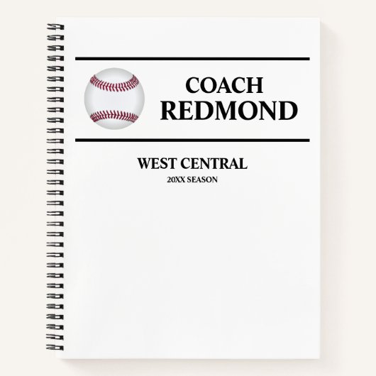 Baseball Coach Spiral Notitieboek (Voorkant)