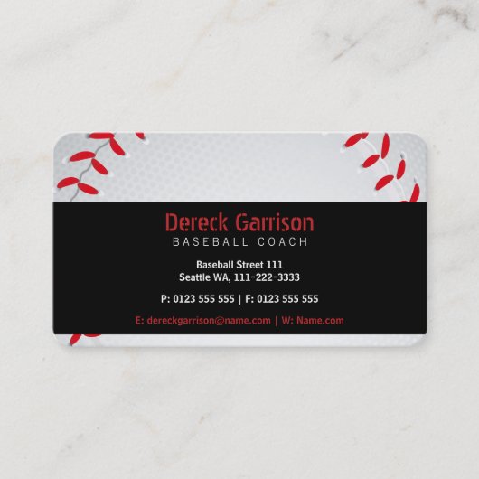 Baseball Coach | Sport Visitekaartje (Voorkant)