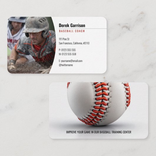 Baseball Coach | Trainer Visitekaartje (Voorkant / Achterkant)