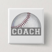 Baseball Coach Vierkante Button 5,1 Cm