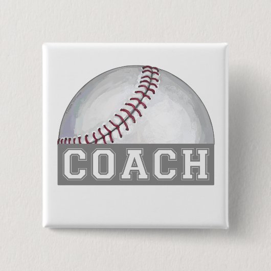 Baseball Coach Vierkante Button 5,1 Cm (Voorkant)