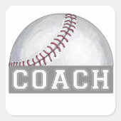 Baseball Coach Vierkante Sticker (Voorkant)