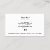 Baseball Coach-Visitekaartje Visitekaartje (Achterkant)