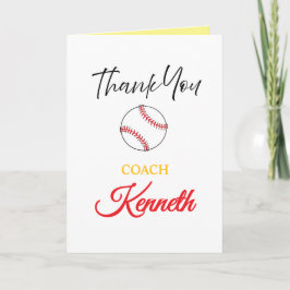 Baseball Coach Waardering Kaart, dank u kaart