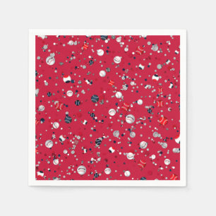Baseball Confetti, Red-PAPER PARTY NAPKINS Servet
