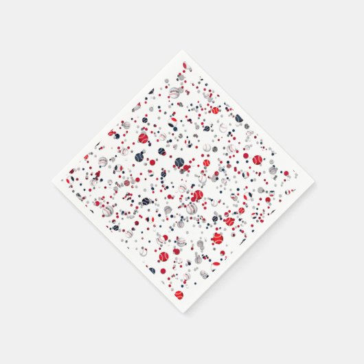 Baseball-Confetti, Transparent-PAPER PARTY-NAPKINS Servetten (Hoek)