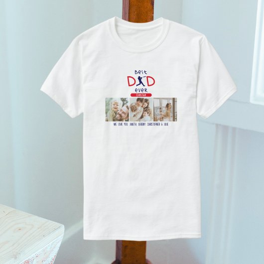 Baseball Cool Schattige Papa Fotocollage Vaders Da T-shirt