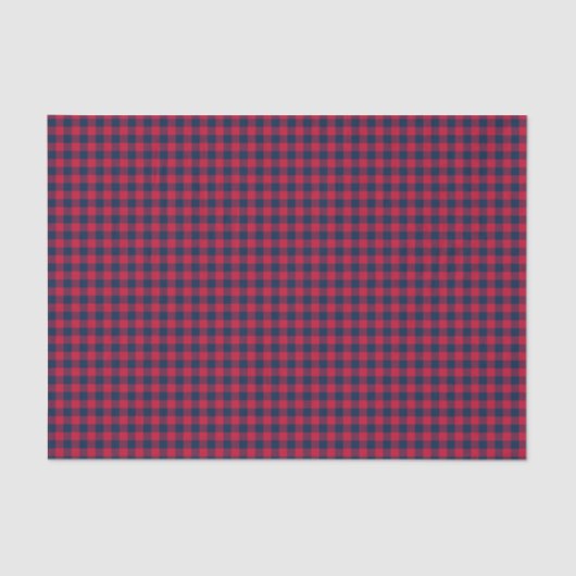 Baseball Coord. Gingham Tissue Wrap-Red-Blue Tissuepapier (Voorkant)