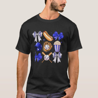 Baseball Coquette Bow Baseball Mama Baseball Mom M T-shirt