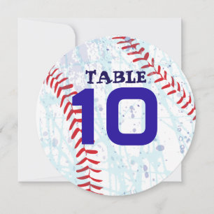 BASEBALL CRAZE Bar Bat Mitzvah Table Number Kaart