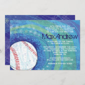 BASEBALL CRAZE Bar Bat Mitzvah Uitnodiging (Voorkant / Achterkant)