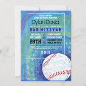 BASEBALL CRAZE Bar Bat Mitzvah Uitnodiging (Voorkant)