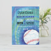 BASEBALL CRAZE Bar Bat Mitzvah Uitnodiging (Staand voorkant)