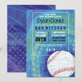 BASEBALL CRAZE Bar Bat Mitzvah Uitnodiging (Voorkant / Achterkant)