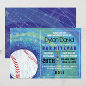 BASEBALL CRAZE Bar Bat Mitzvah Uitnodiging (Voorkant / Achterkant)