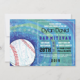 BASEBALL CRAZE Bar Bat Mitzvah Uitnodiging