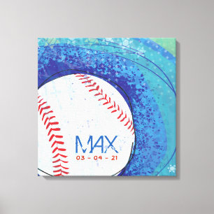 BASEBALL CRAZE Bar Mitzvah Sign-In Memory Board Canvas Afdruk