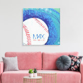 BASEBALL CRAZE Bar Mitzvah Sign-In Memory Board Canvas Afdruk (Insitu (Woonkamer))