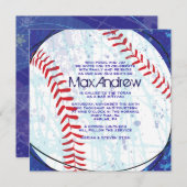 BASEBALL CRAZE Round Bar Bat Mitzvah Uitnodiging (Voorkant / Achterkant)