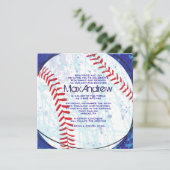 BASEBALL CRAZE Round Bar Bat Mitzvah Uitnodiging (Staand voorkant)