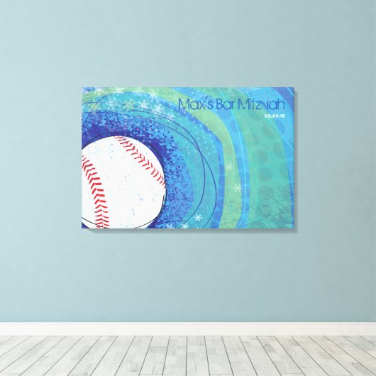 BASEBALL CRAZE Sign-In Memory Board Canvas Afdruk (Insitu (Houten vloer))
