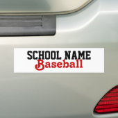 Baseball - Creëer Je eigen schoolgeest Bumpersticker (Op auto)