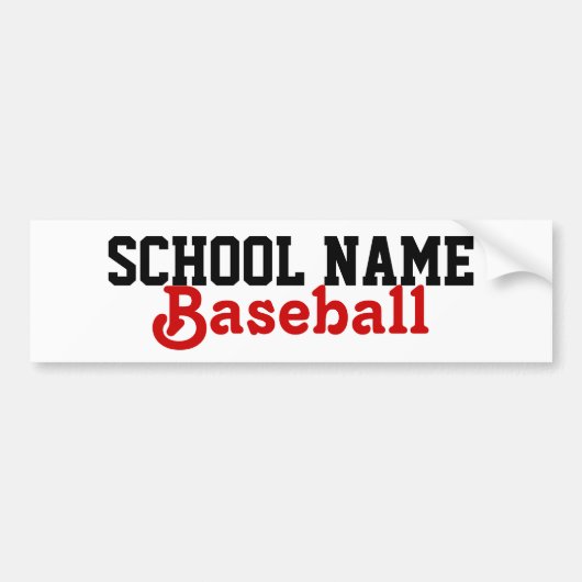 Baseball - Creëer Je eigen schoolgeest Bumpersticker (Voorkant)