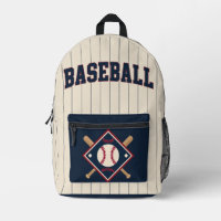 Baseball Crest Crème Navy Pinstripe Rugzak
