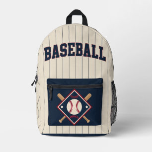 Baseball Crest Crème Navy Pinstripe Rugzak