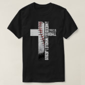 Baseball Cross Jesus Christian Quote Cool Sports L T-shirt (Design voorkant)