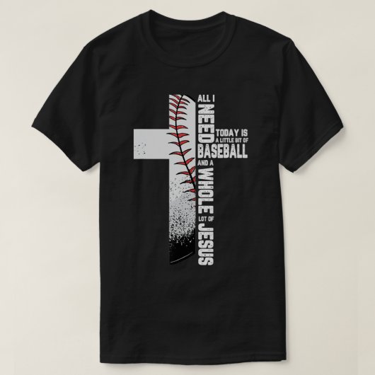 Baseball Cross Jesus Christian Quote Cool Sports L T-shirt (Design voorkant)