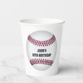 Baseball Custom Birthday Papieren Bekers (Achterkant)