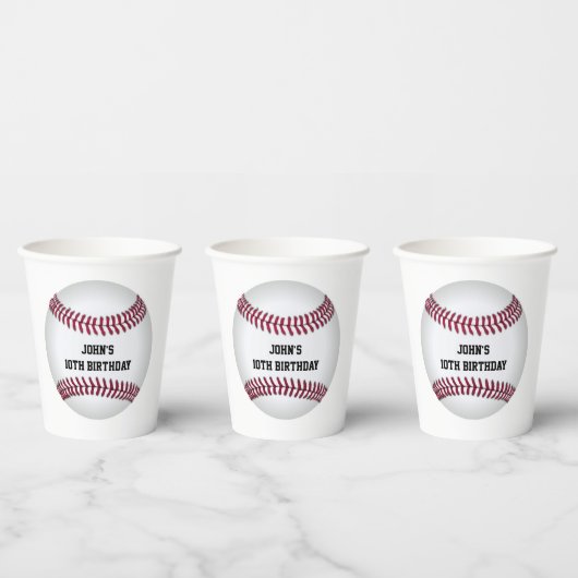 Baseball Custom Birthday Papieren Bekers (Multi)