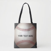 Baseball Custom canvas tas Voeg uw eigen tekst toe (Voorkant)