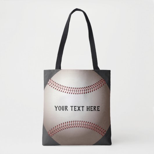 Baseball Custom canvas tas Voeg uw eigen tekst toe (Voorkant)