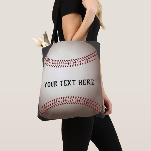 Baseball Custom canvas tas Voeg uw eigen tekst toe (Dichtbij)