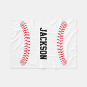 Baseball Custom Player of Team Name of Text Sports Fleece Deken (Voorkant (Horizontaal))