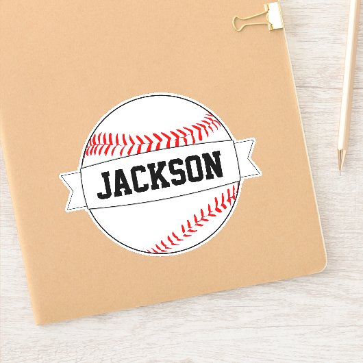 Baseball Custom Team of Player Name Sports Party Sticker (Notitieboek)