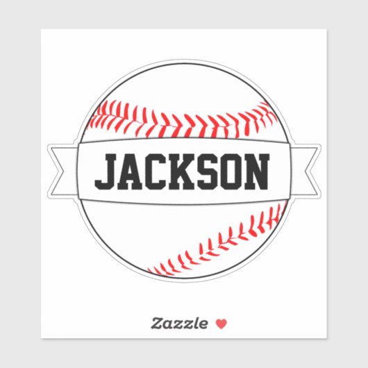 Baseball Custom Team of Player Name Sports Party Sticker (Vel)