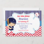 Baseball Cute Brunette Boy Birthday Party Kaart (Voorkant)