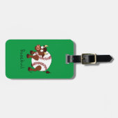 Baseball Cute Kinder Cartoon Bull Bagagelabel (Voorkant horizontaal)