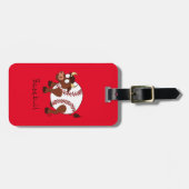 Baseball Cute Kinder Cartoon Bull Bagagelabel (Voorkant horizontaal)