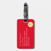 Baseball Cute Kinder Cartoon Bull Bagagelabel (Achterkant verticaal)