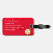 Baseball Cute Kinder Cartoon Bull Bagagelabel (Achterkant horizontaal)