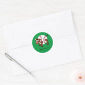 Baseball Cute Kinder Cartoon Bull Ronde Sticker (Envelop)