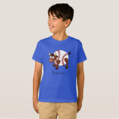 Baseball Cute Kinder Cartoon Bull T-shirt (Voorkant volledig)