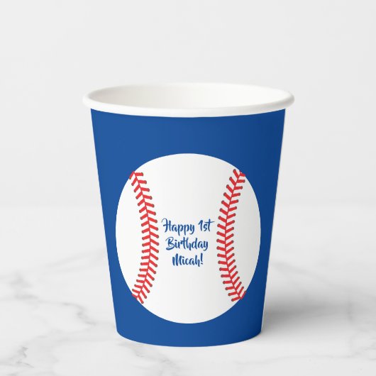 Baseball Cute Sports Kind Birthday Party Papieren Bekers (Achterkant)