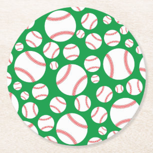 Baseball Cute Sports Kind Birthday Party Ronde Kartonnen Onderzetter