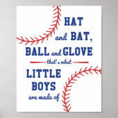 Baseball dacht wat er van kleine jongens gemaakt w poster (Voorkant)